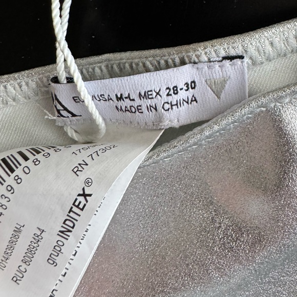 NWT Zara Asymmetrical metallic top - M - Picture 9 of 9